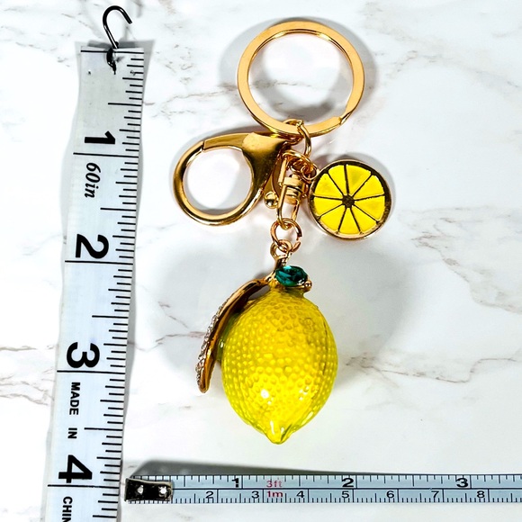 Source Unknown Lemon Keychain with Gold and Yellow Accents - Picture 4 of 5